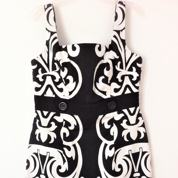 LONDON TIMES PETITES BLACK & WHITE PRINTED DRESS, 8P - Picture 2 of 7